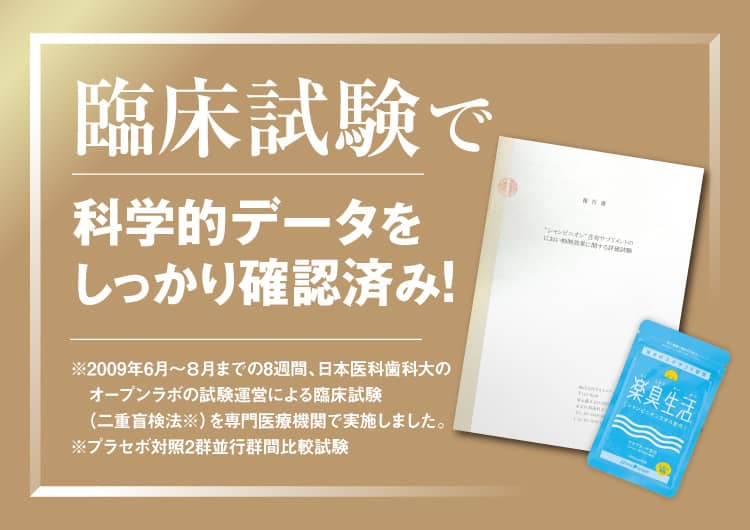 臨床試験で科学的データをしっかり確認済み！